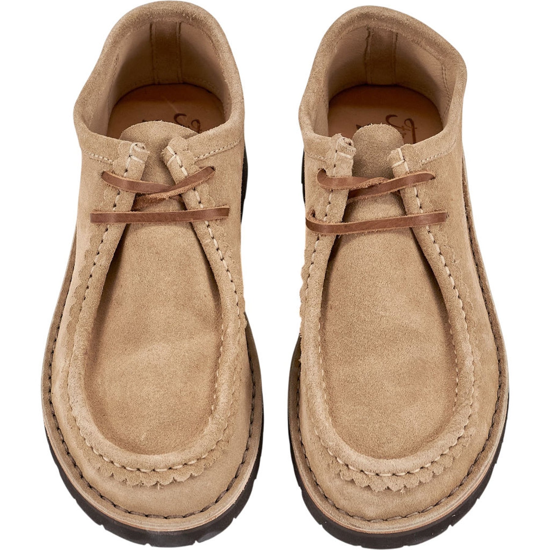 Fracap Beige Suede Moccasin Shoes