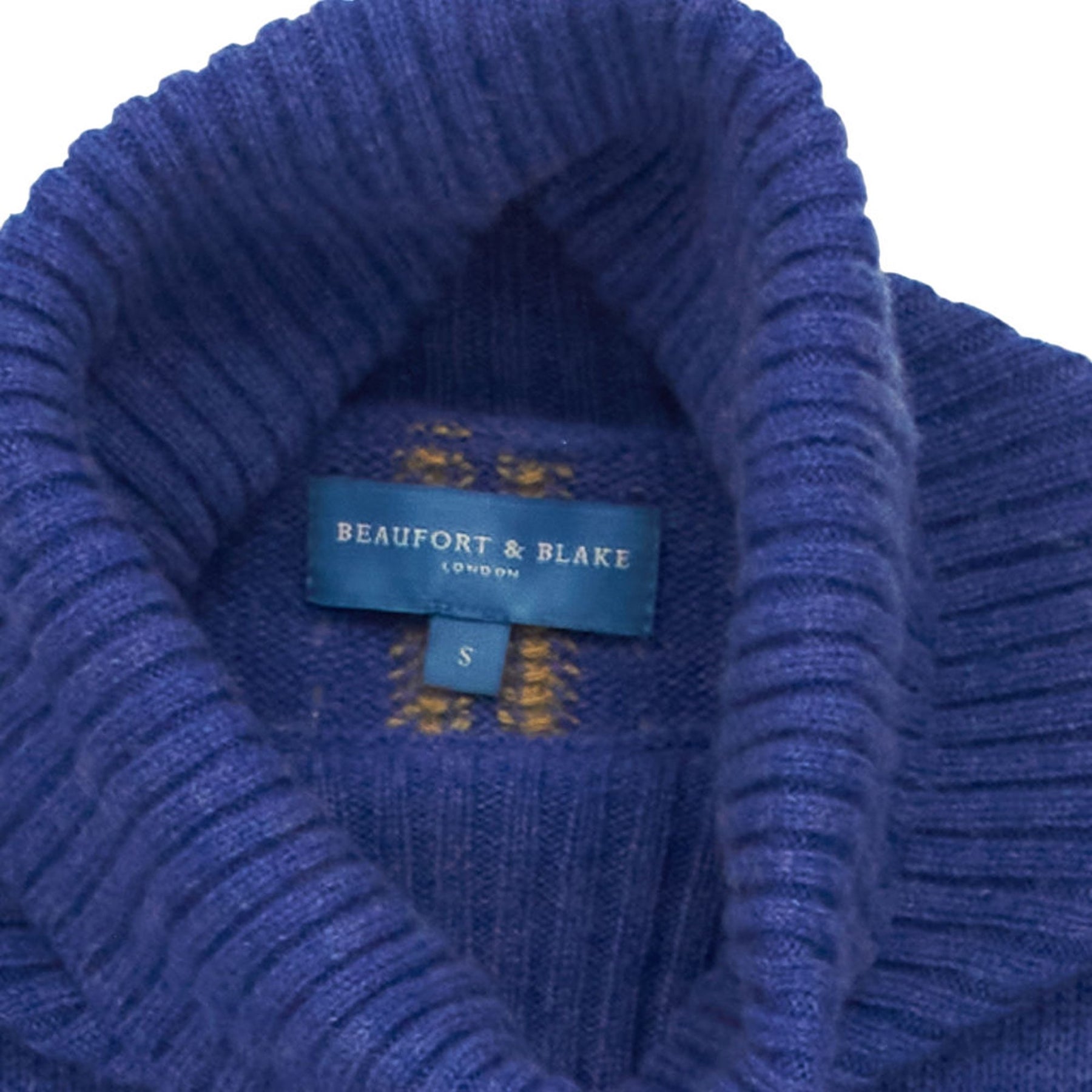 Beaufort & Blake Blue Roll Neck Sweater