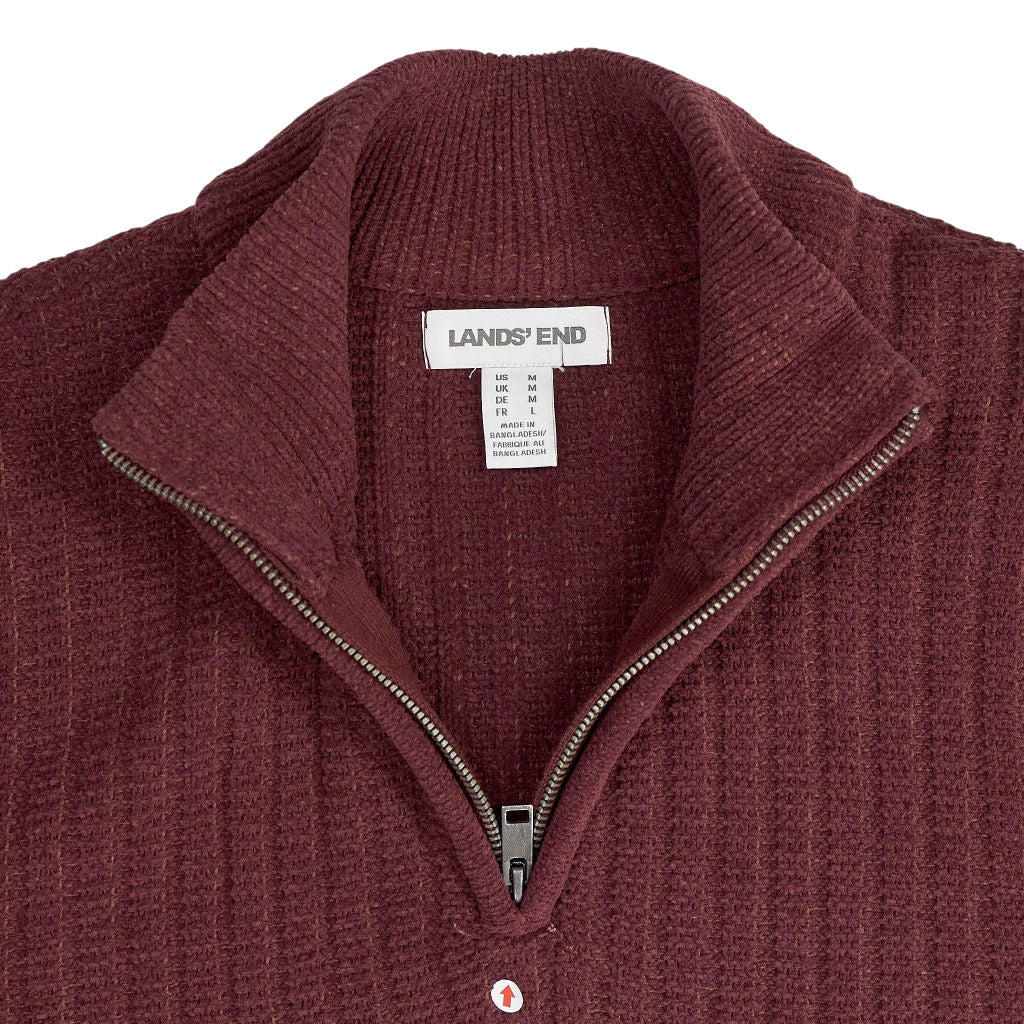 Lands' End Burgundy Ribbed Knit Jumper
