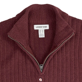 Lands' End Burgundy Ribbed Knit Jumper