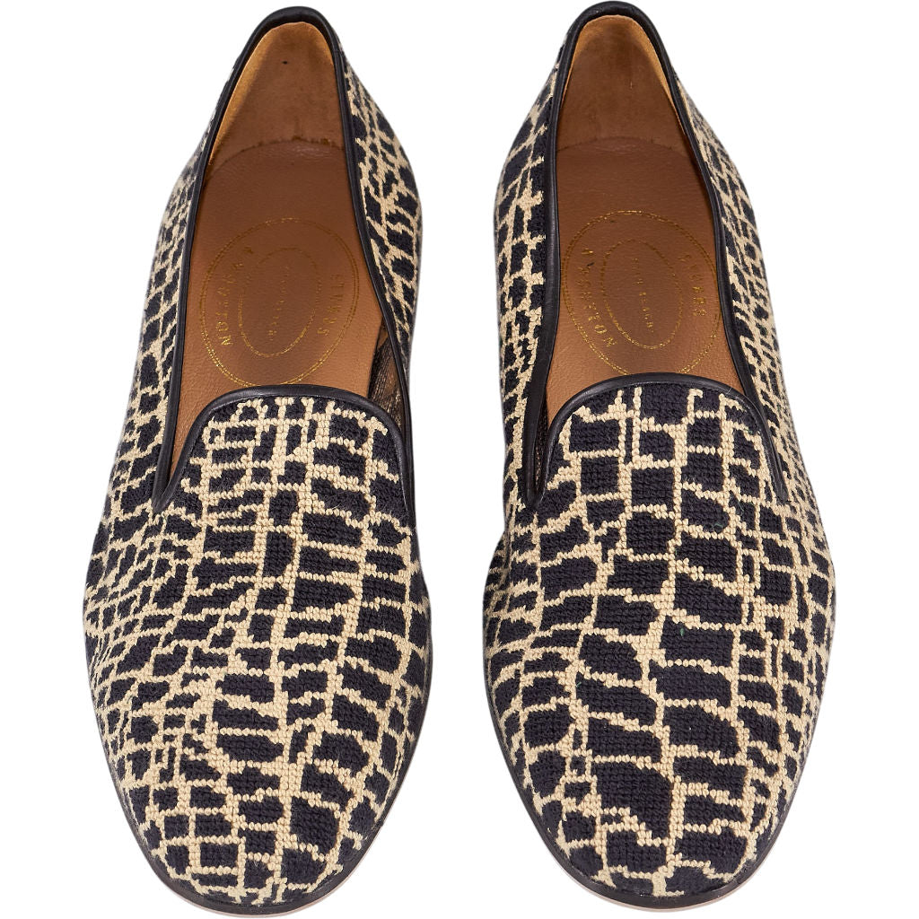 Stubbs & Wootton Black Patterned Slippers