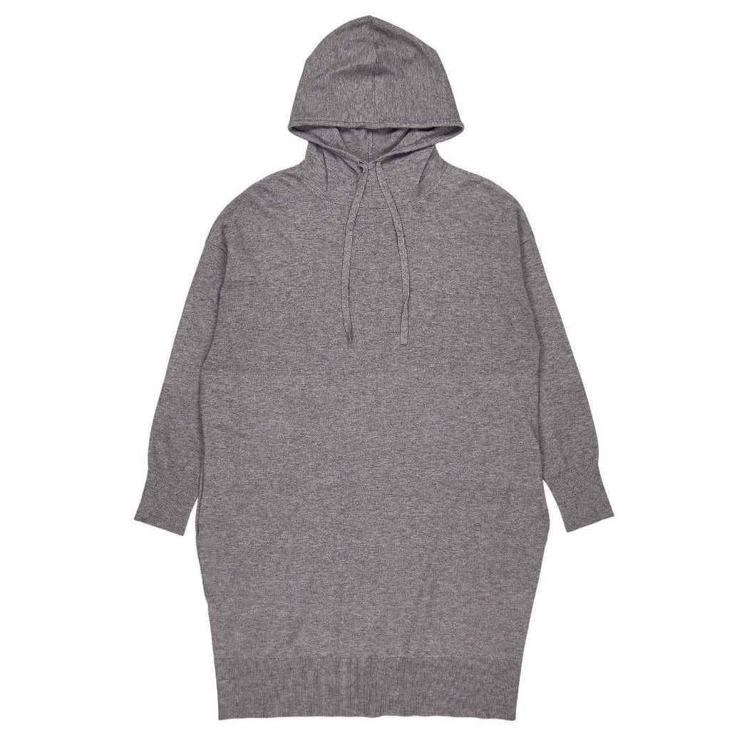 Hush Mid Grey Marl Roscoe Hooded Knitted Dress