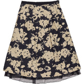 Toast Black Beige Floral Midi Skirt
