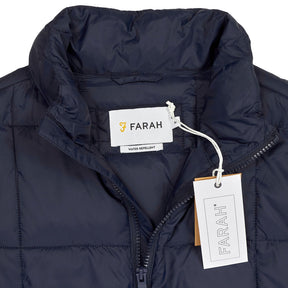 Farah Navy Gene Square Wadded Parka Coat