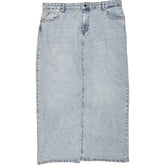 Motel Blue Denim Low Rise Maxi Skirt
