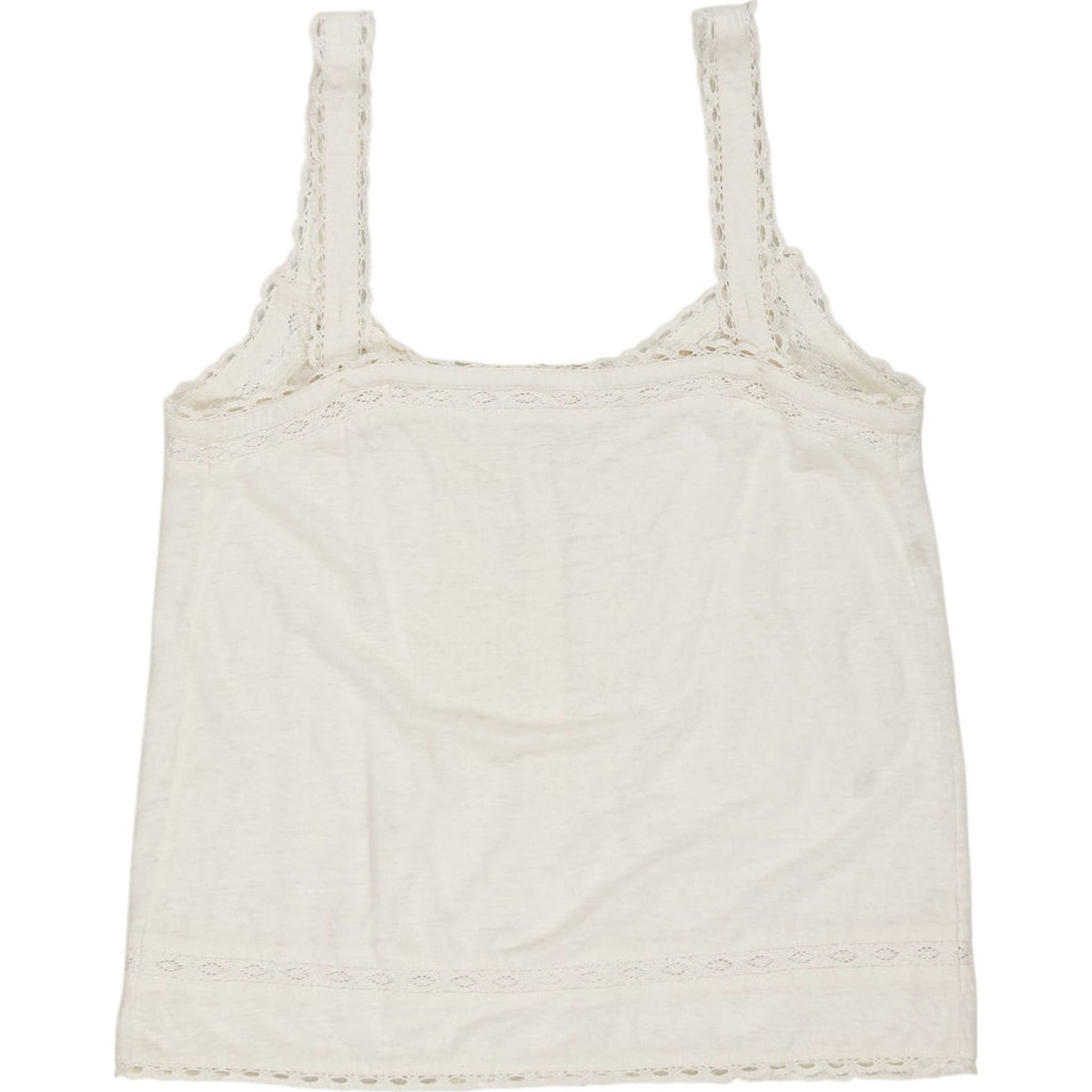 WYSE Cream Lace Trim Tank Top