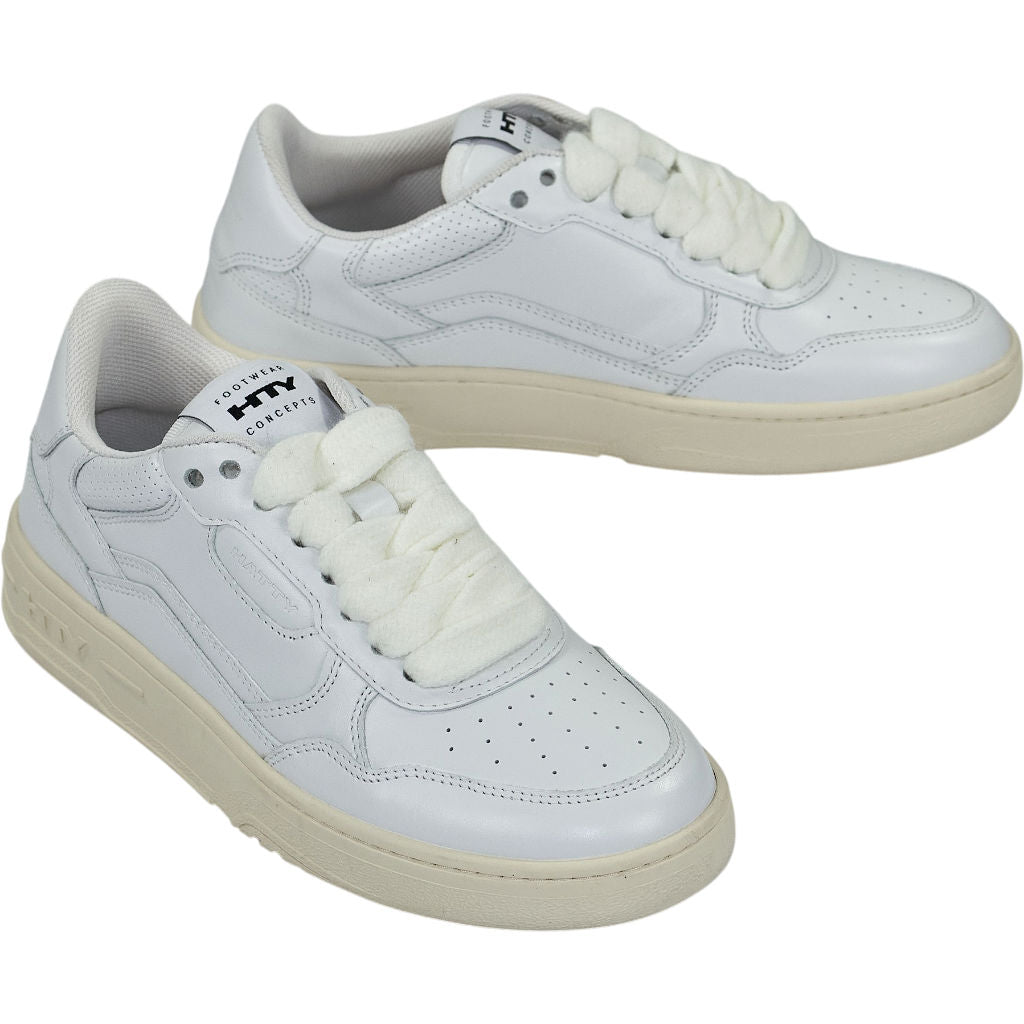Hatty White Leather Court Sneakers