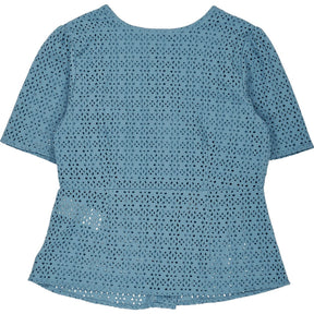 Joanie Adriatic Blue Broderie Blouse