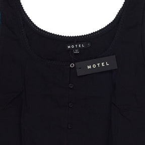 Motel Black Fawn Poplin Top