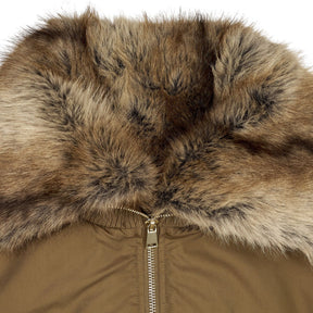River Island Tan Fur Trimmed Parka Coat