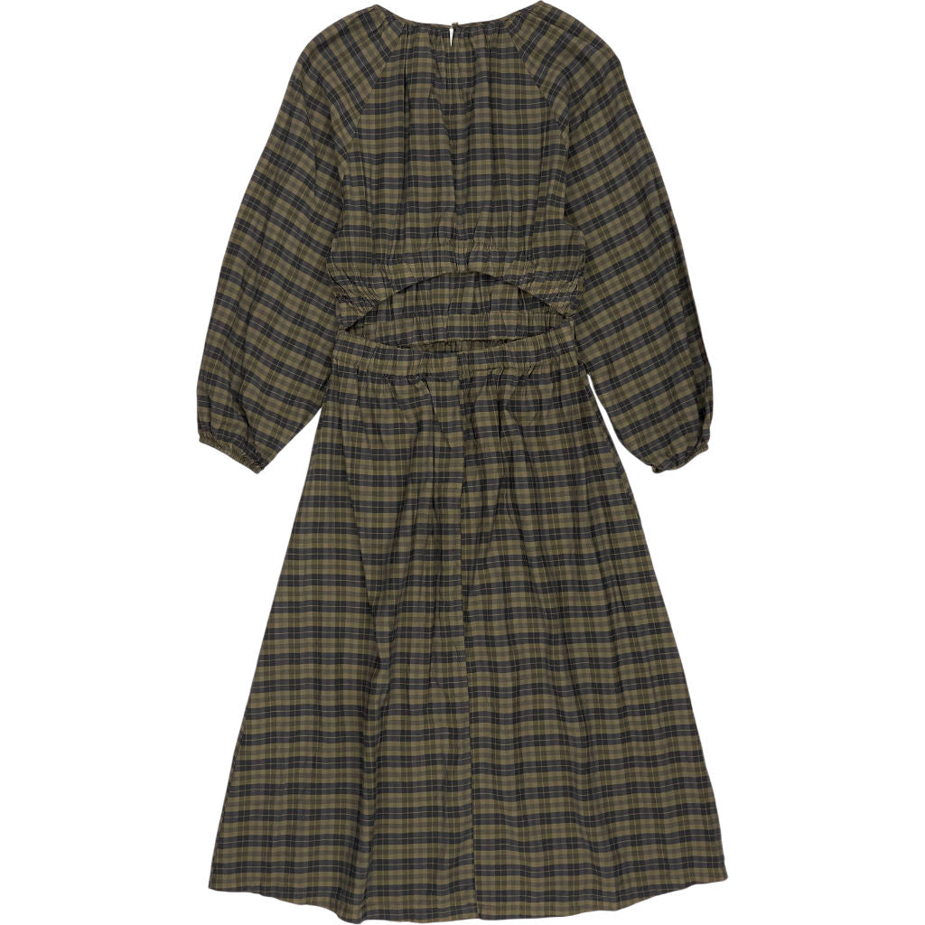 H&M Green Check Midi Dress