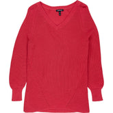 Baukjen Red Knit V-Neck Jumper