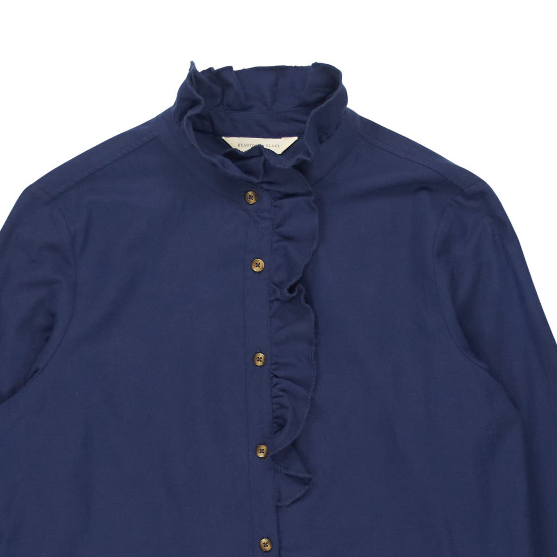 Beaufort & Blake Blue Ruffle Blouse