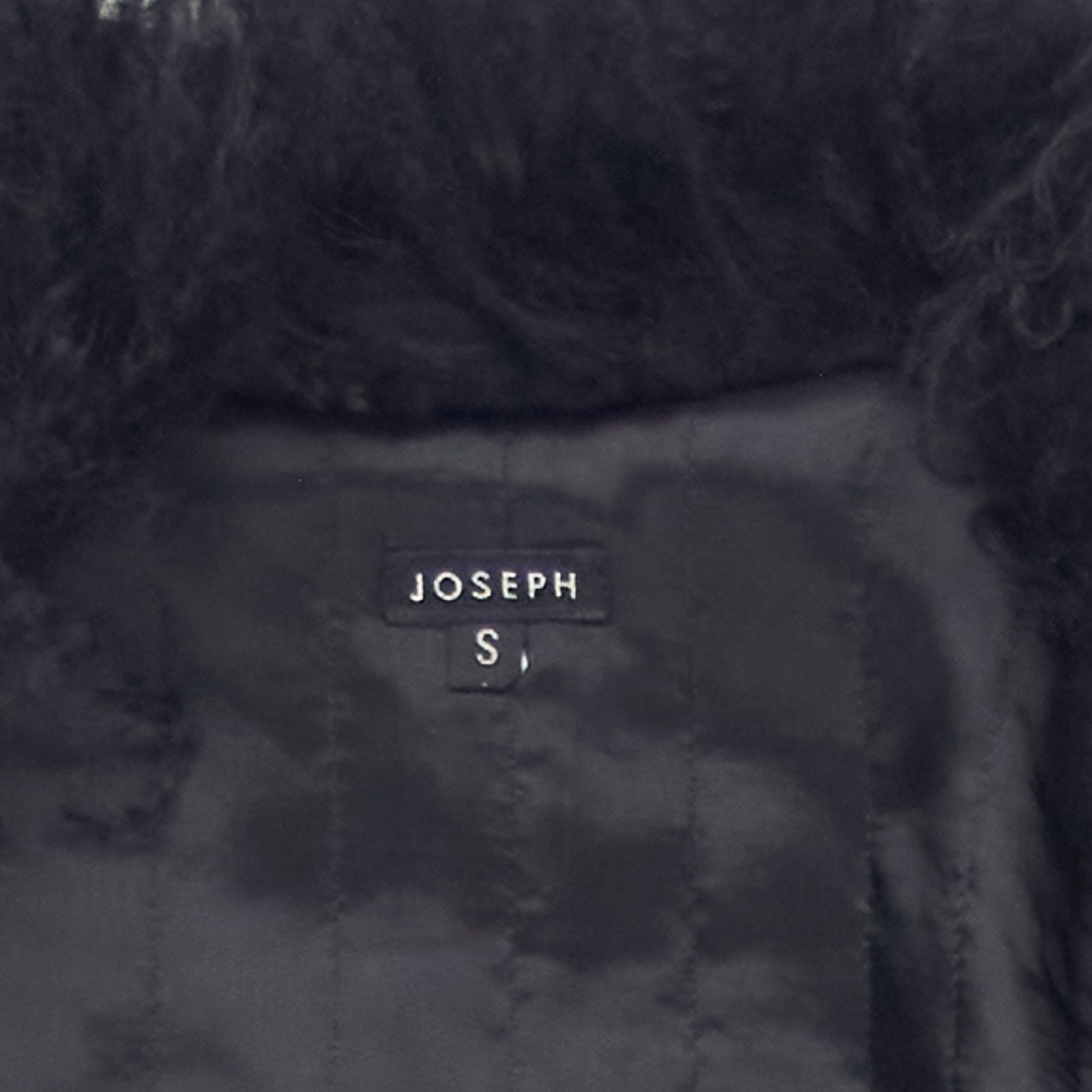 Joseph Black Sheepskin Coat with Fur Trim