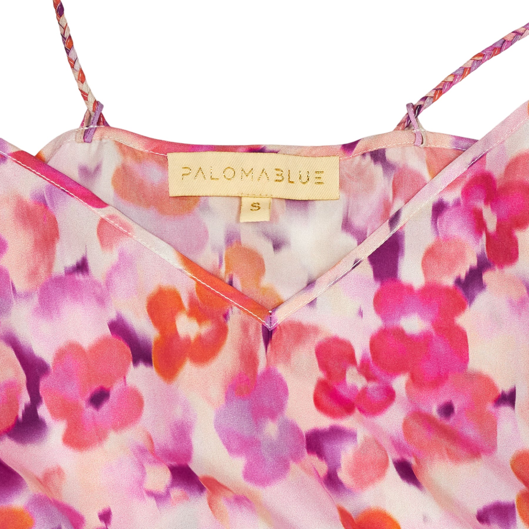 Paloma Blue Pink Orange Floral Silk Camisole Top