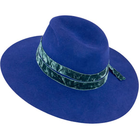 Lock & Co Blue Wool Hat with Green Band