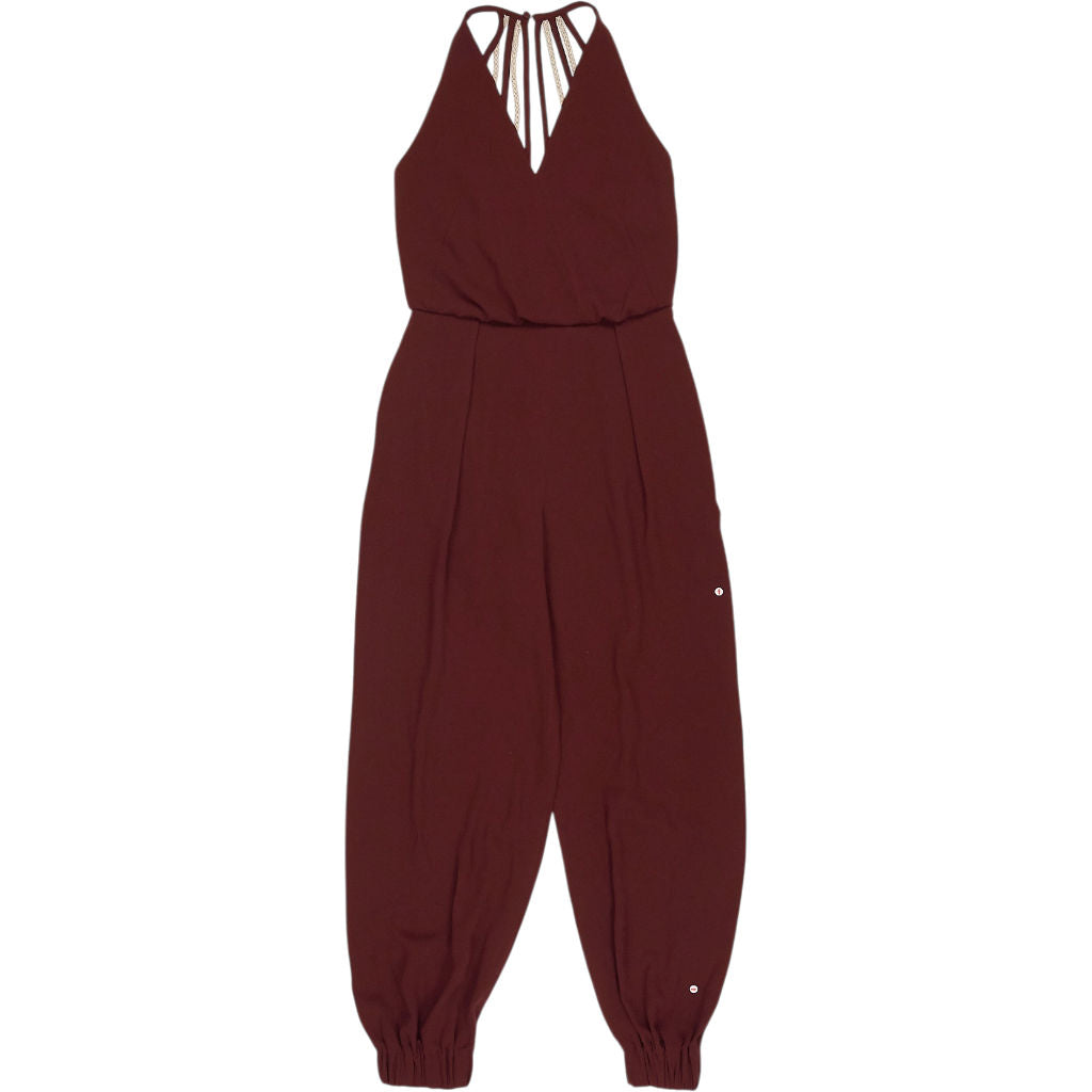 Reiss Burgundy Kadie Beaded Strappy Jumpsuit