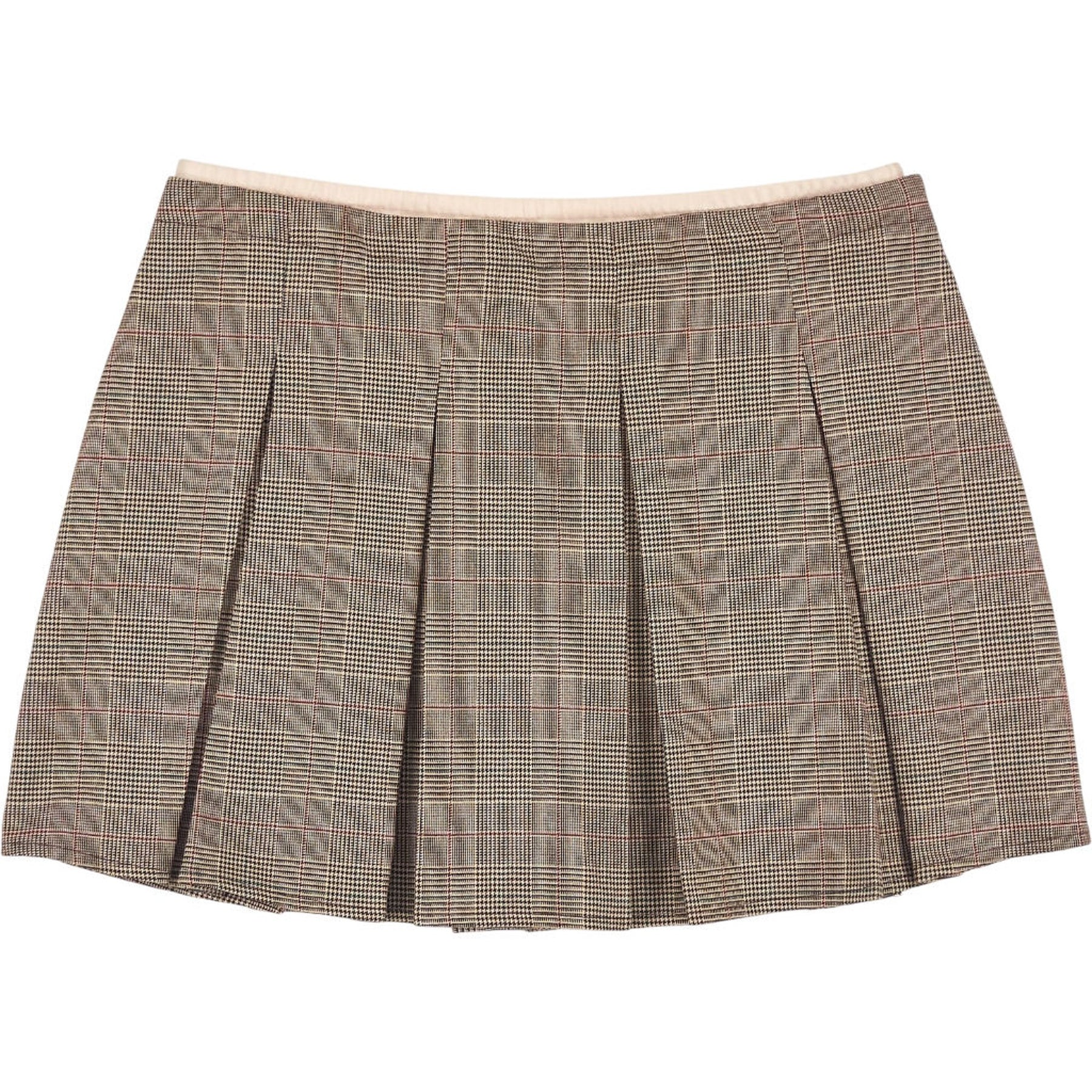 Pull&Bear Check Pleated Skirt