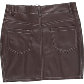 Motel Chocolate PU Mini Skirt