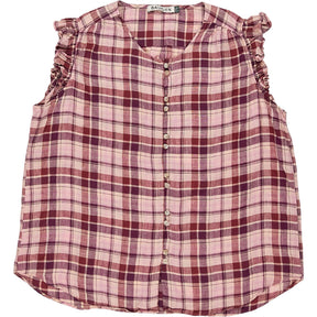 Baukjen Pink Plaid Linen Blouse
