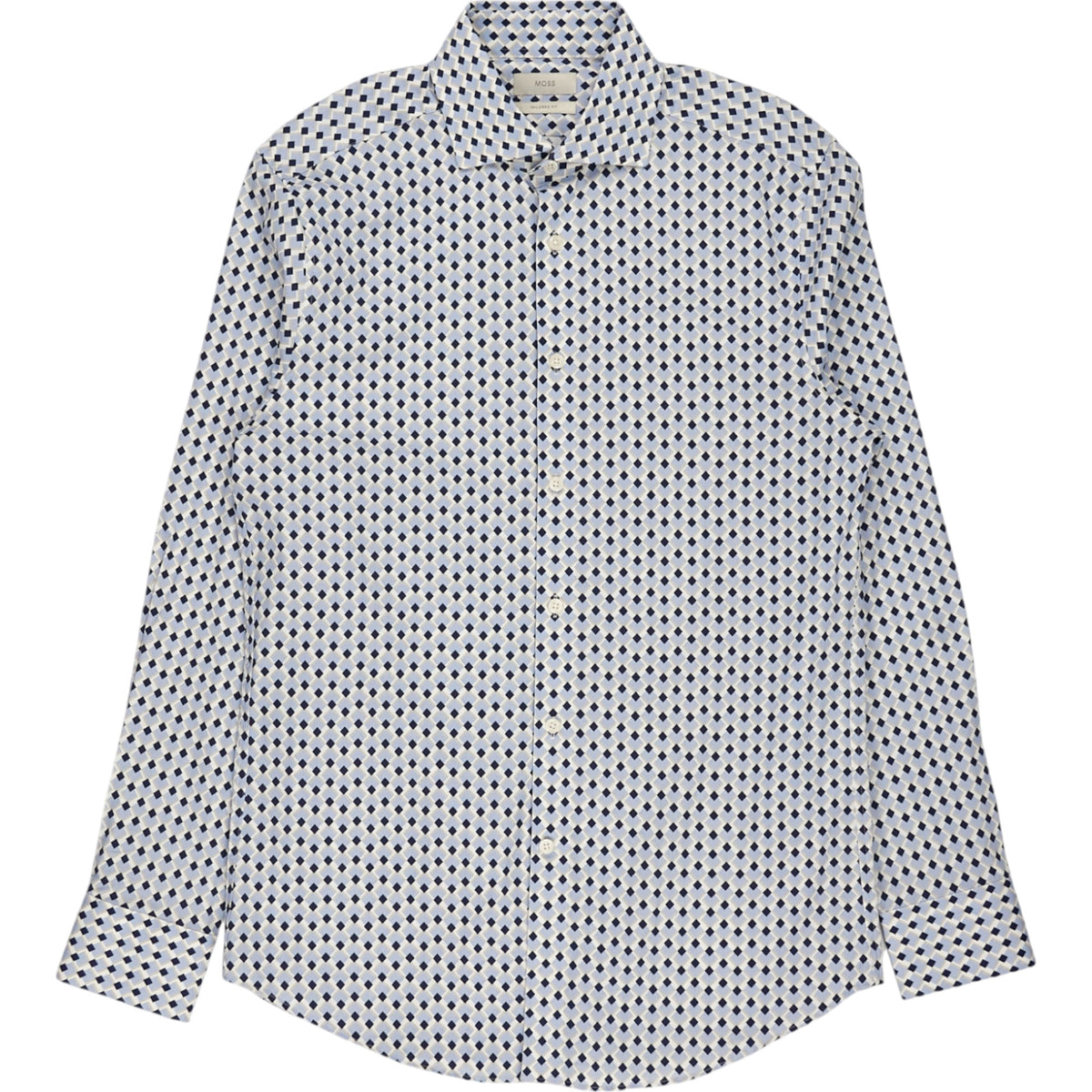 MOSS Blue Patterned Tailored Fit Shirt