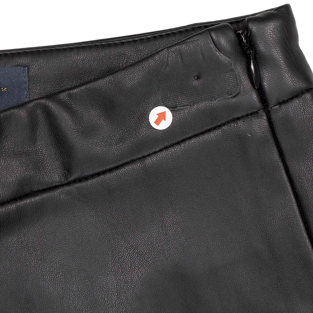WYSE Black Lyra Slim Leg Faux Leather Trousers