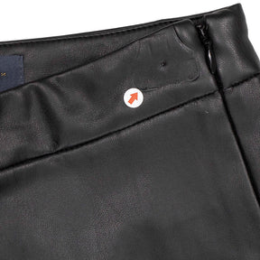 WYSE Black Lyra Slim Leg Faux Leather Trousers