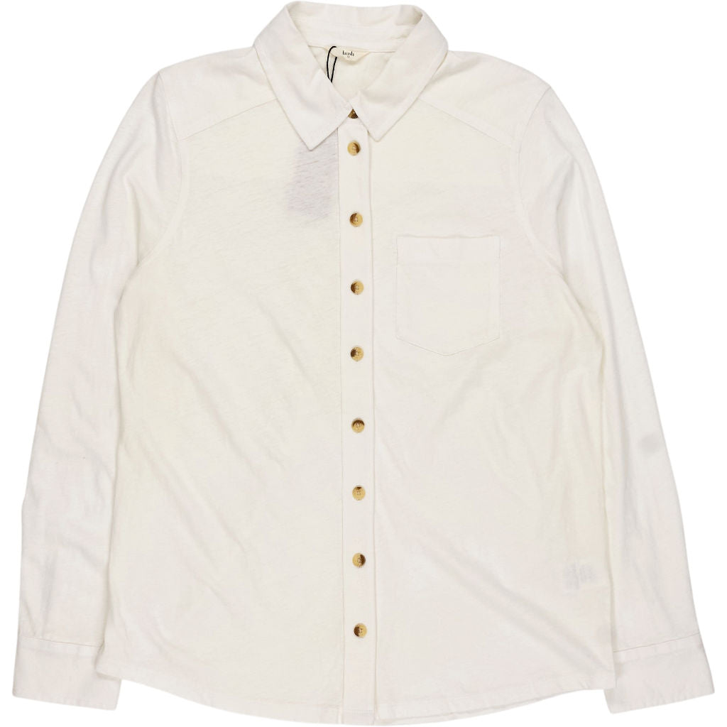Hush White Cotton/Linen Jersey Shirt