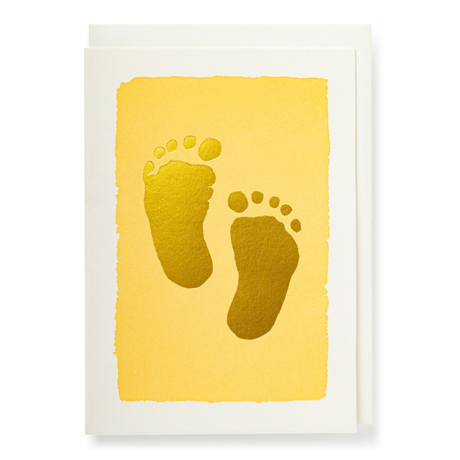 'Gold Toes - New Baby' - letterpress printed greeting card