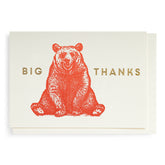 Big Thanks - letterpress printed greeting card