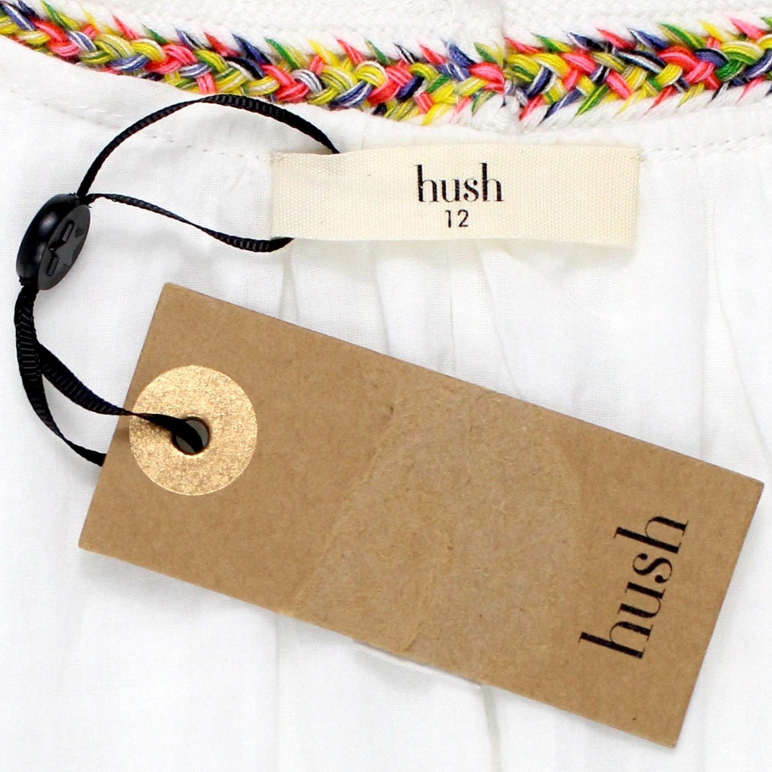 Hush White/Multi Kelsey Embroidered Dress