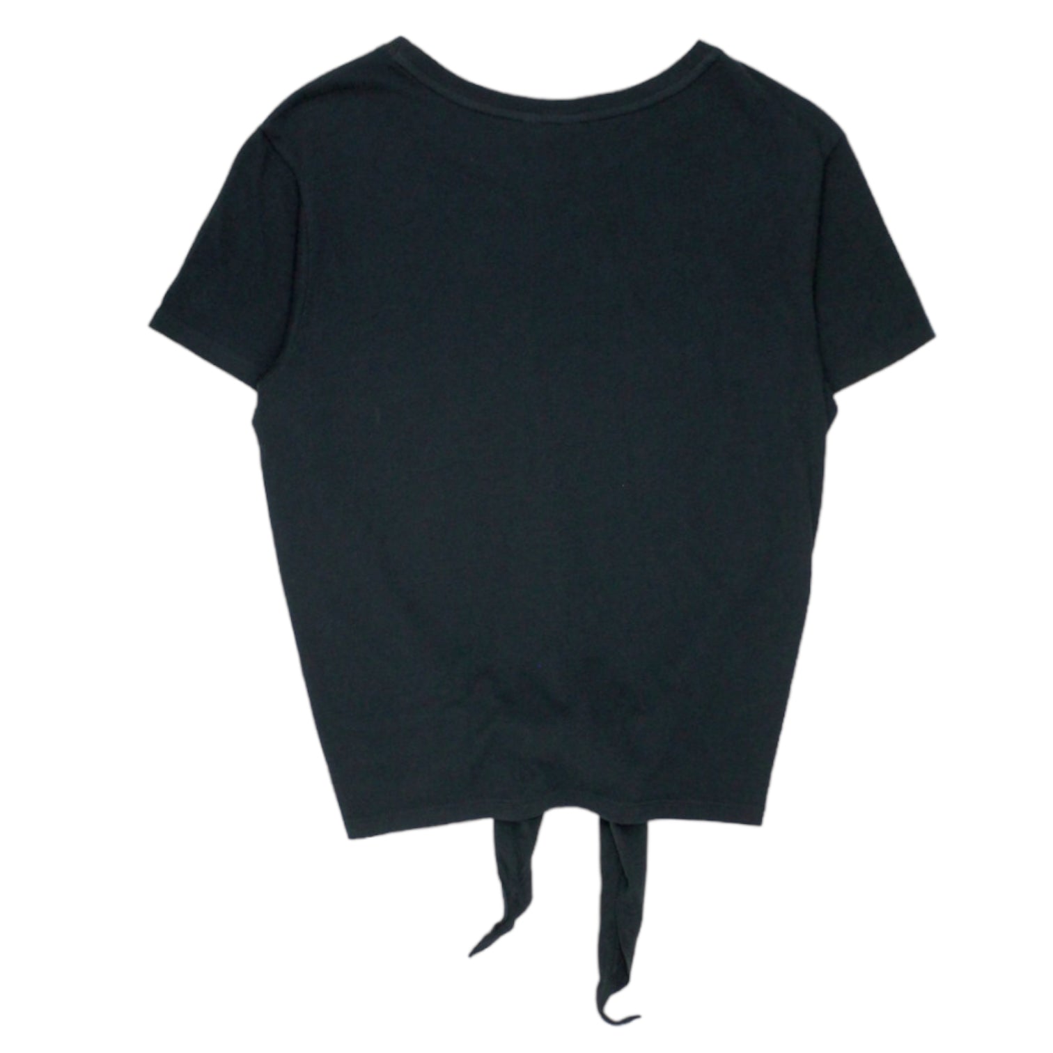 Hush Black Front Tie Crew Tee