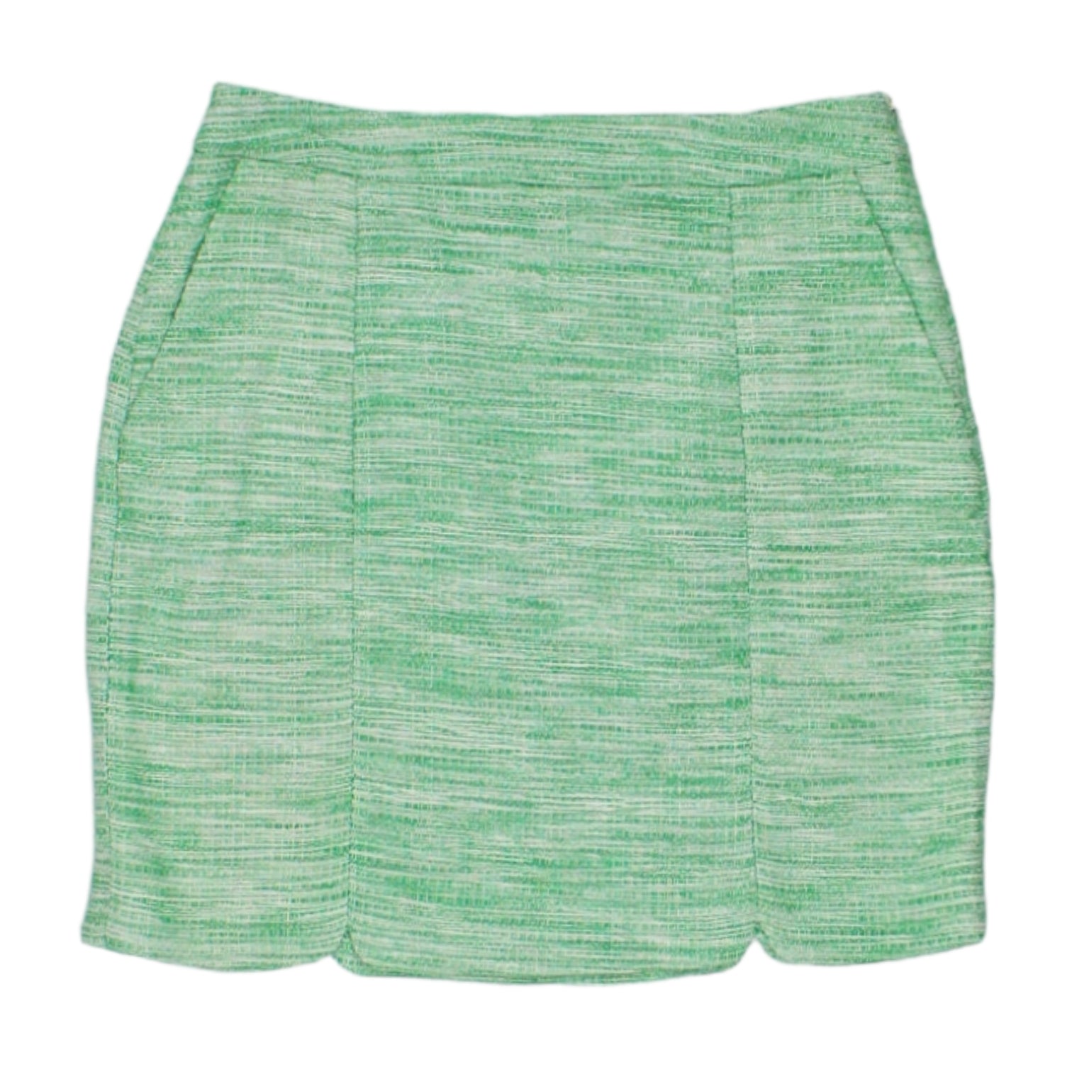 Jaeger London Green Tweed Mini Skirt