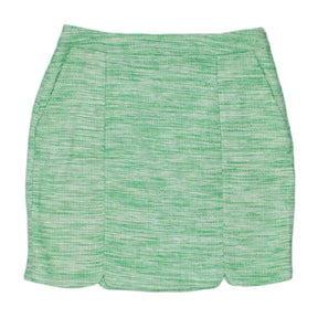 Jaeger London Green Tweed Mini Skirt