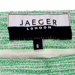 Jaeger London Green Tweed Mini Skirt