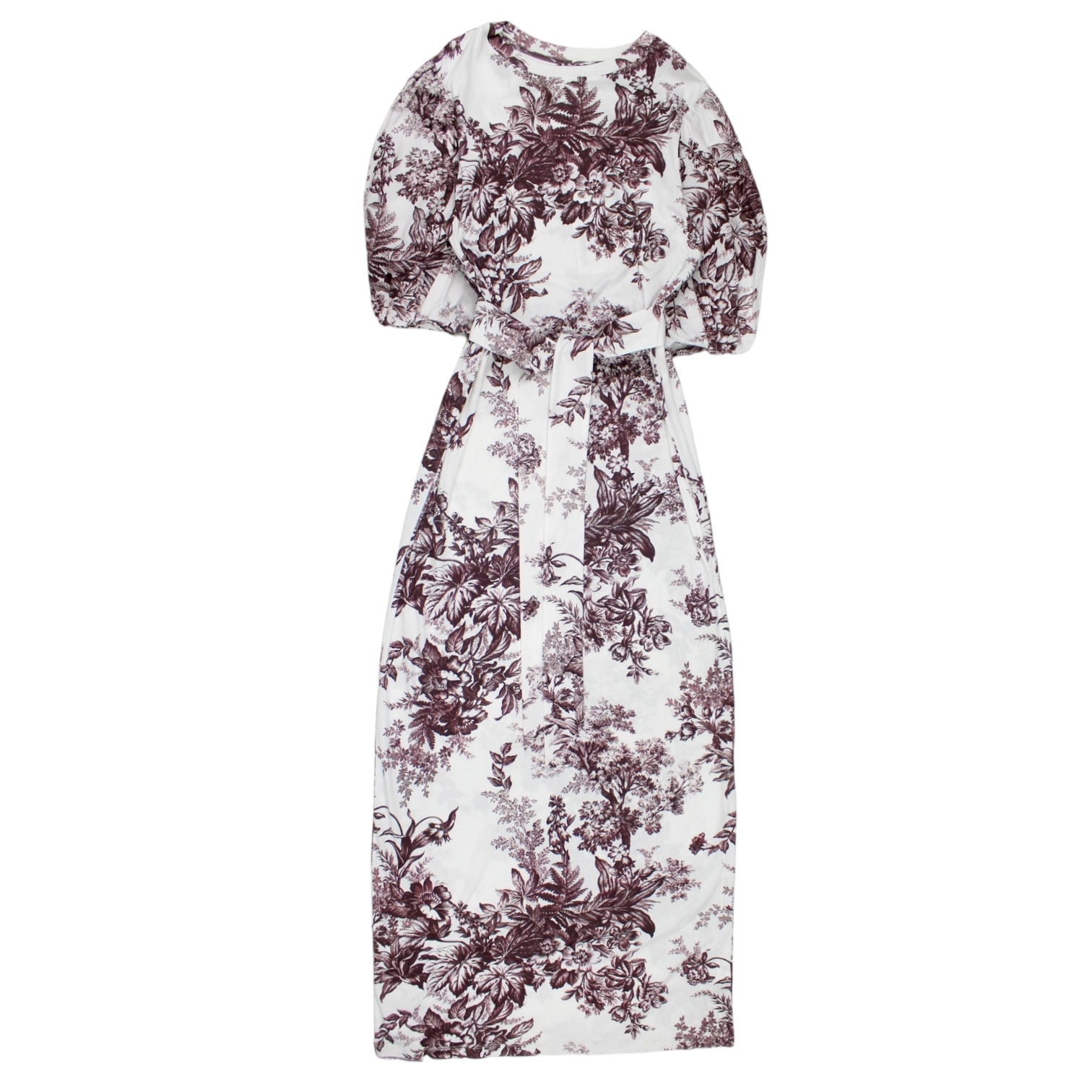 Erdem White/Burgundy Sarah Dress