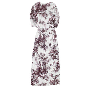 Erdem White/Burgundy Sarah Dress