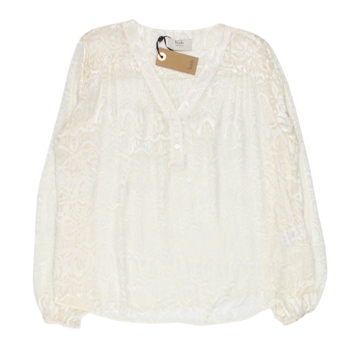 Hush Cream Devore Karen Blouse