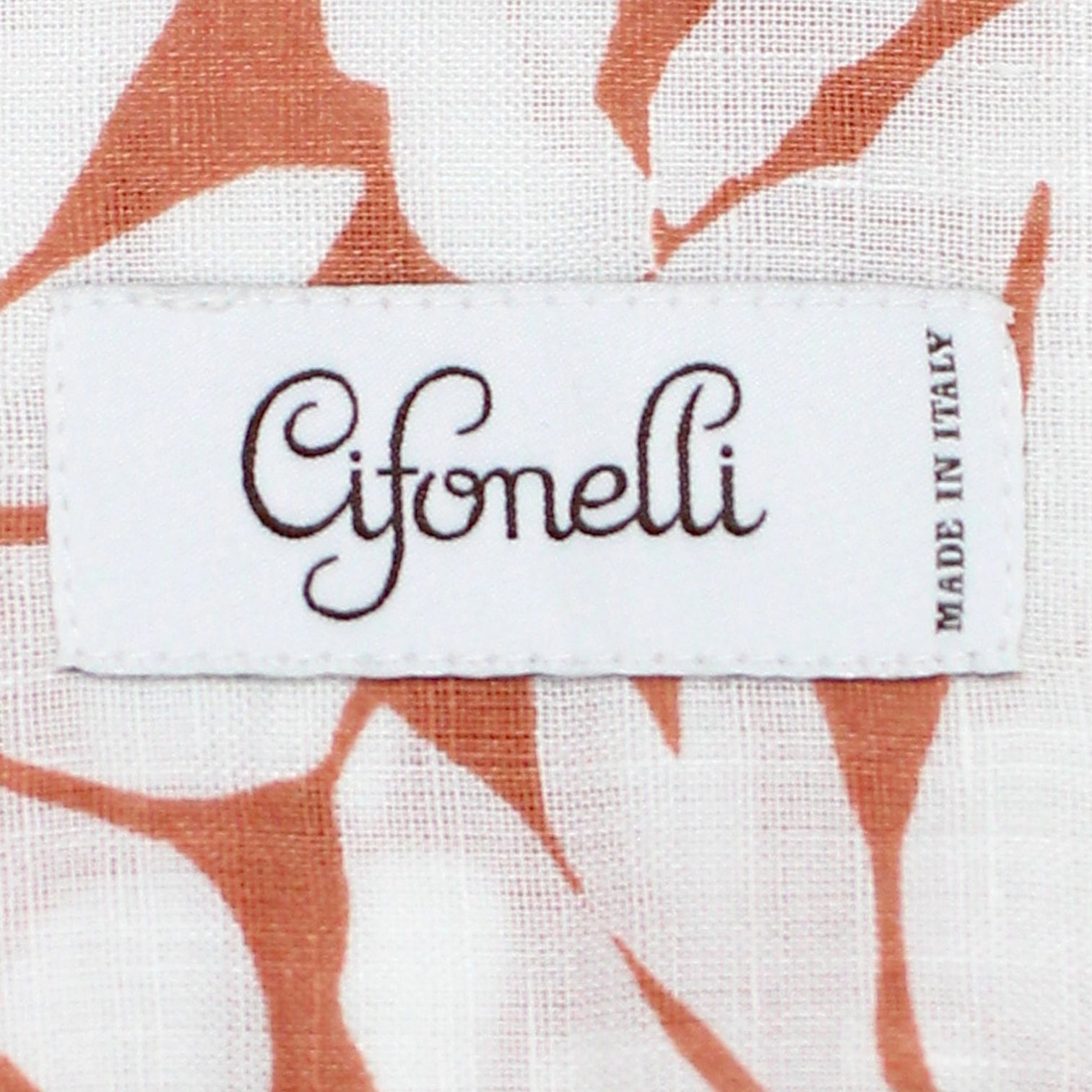 Cifonelli White/Terracotta Linen Shirt