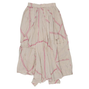 By Walid Cream/Pink Recycled Sari Skirt
