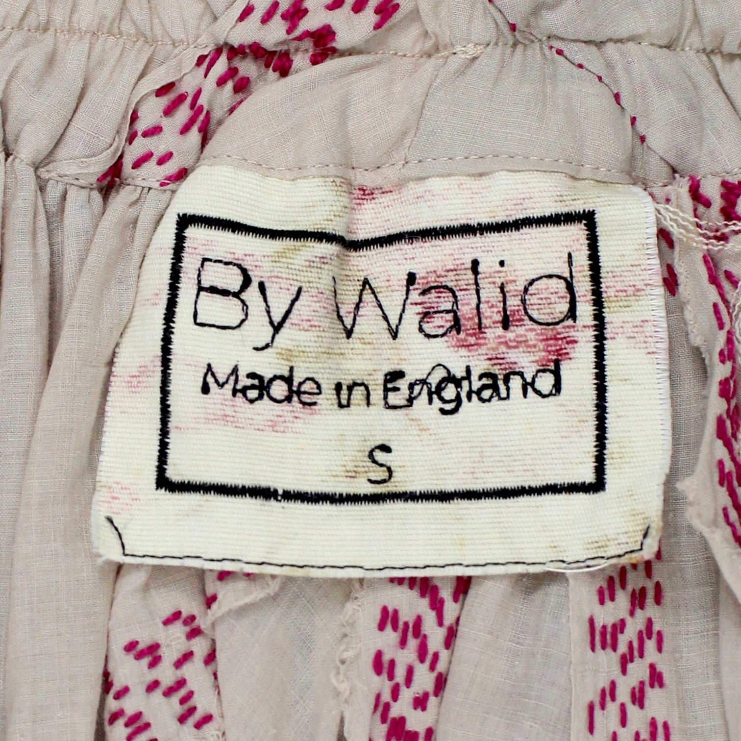 By Walid Cream/Pink Recycled Sari Skirt