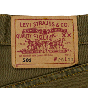 Levi's 501 Green Canvas Shorts