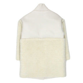 Calvin Klein Cream Faux Fur Leather Coat