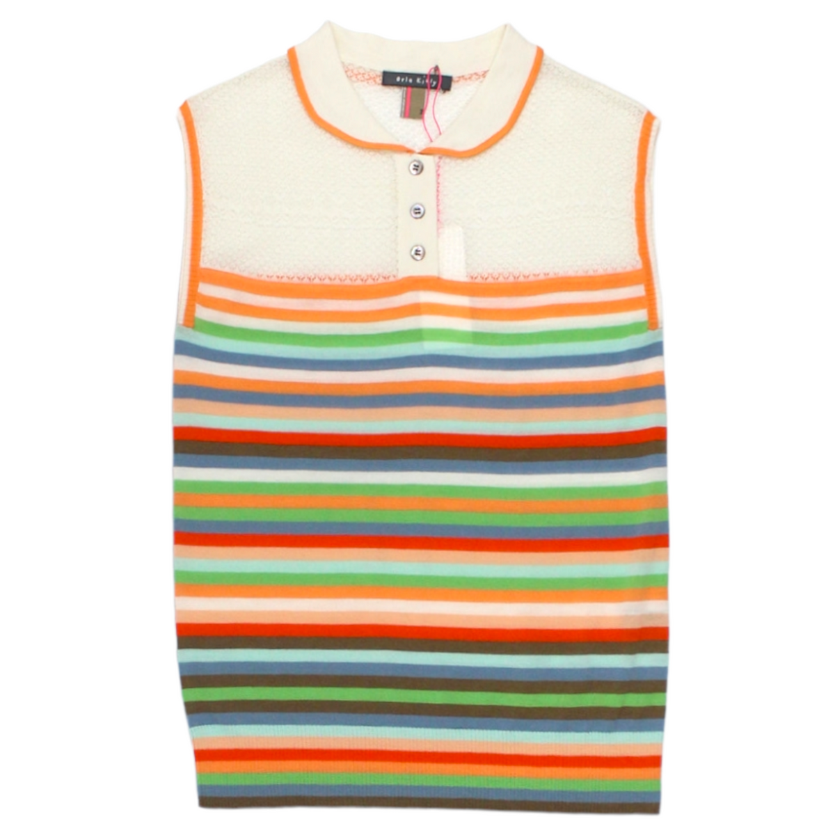 Orla Kiely Orange/Multi Pointelle Polo Shirt