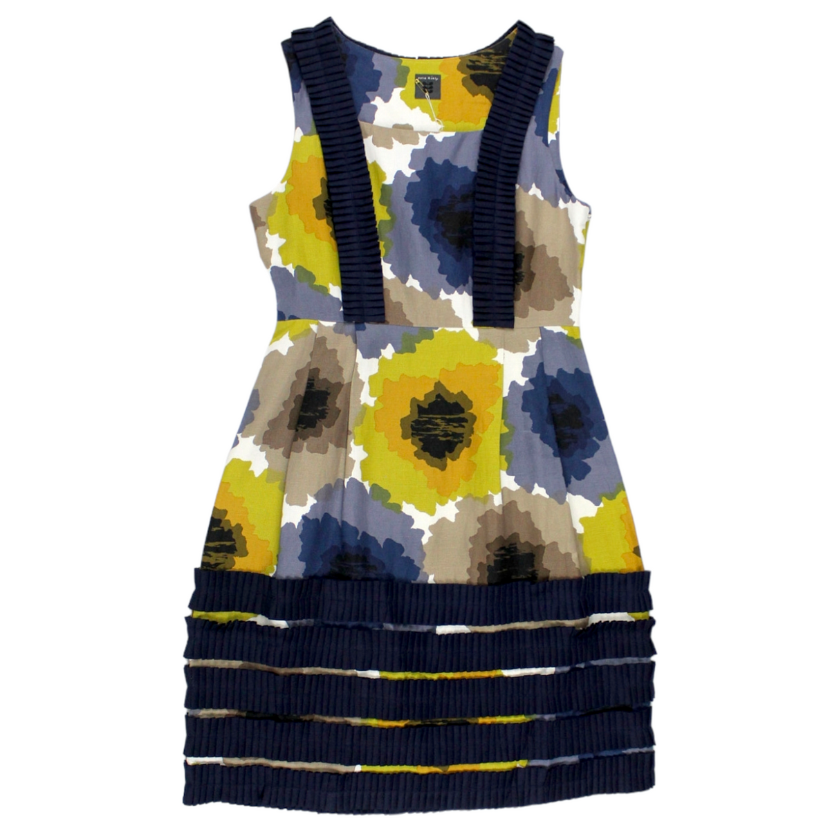 Orla Kiely Navy Floral Pleated Detail Dress