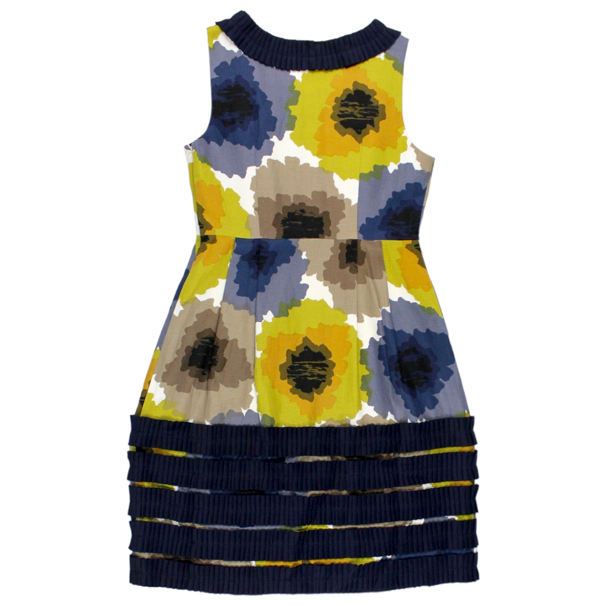 Orla Kiely Navy Floral Pleated Detail Dress
