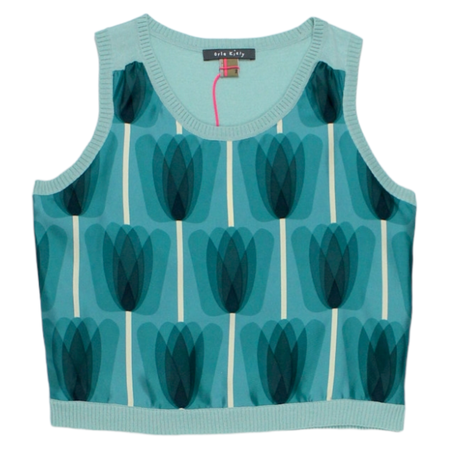 Orla Kiely Blue Tulip Silk Vest | Shop from Crisis Online