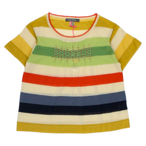 Orla Kiely Cream/Multi Smocked Cashmere Tee