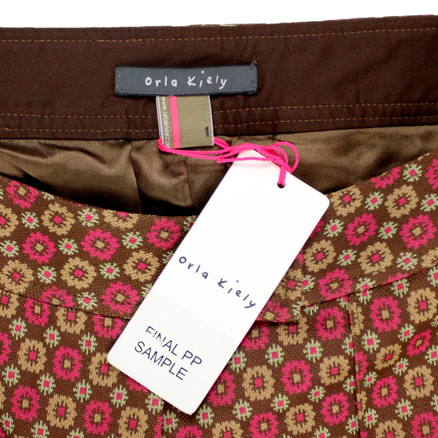 Orla Kiely Pink/Brown Cropped Trousers