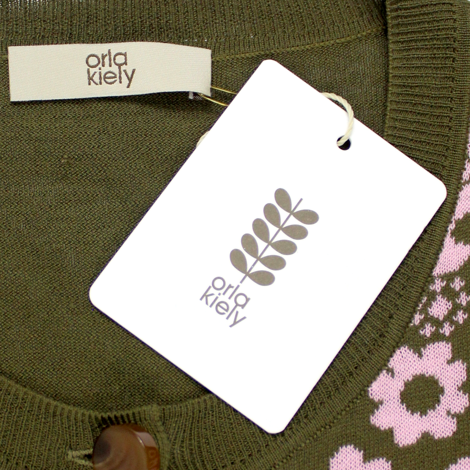 Orla Kiely Green/Pink Floral Cardigan